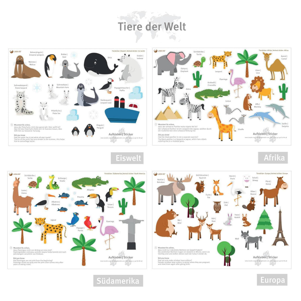 Sticker - Tiere der Welt | Sticker - Animals of the World